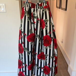 long rose skirt